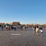 People strolling about Jemaa El Fnaa