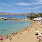 Beachgoers enjoying themselves in Lindos