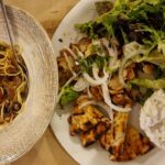 Dinner spread at Christos Family Taverna Kallithea