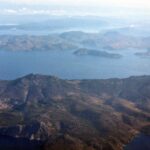 Flying over the Greek islands