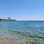 Kallithea Beach and the adjoining resorts that overlook it